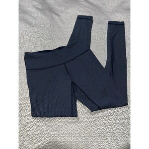 Lululemon Wunder Under Ankle Diamond Dot Navy Blue Inkwell Yoga Pants Leggings 4